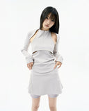 Button Slit Skirt Shorts