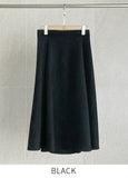 Margaroon Suede Banding Flare Skirt