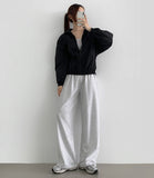 Color Banding Long Wide Training Pants