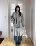 Dusty Pocket String Field Bomber Jacket