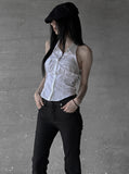 Striped bootcut pants