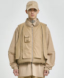 Layered Padded Zip Up Vest