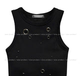 Star Stud Eyelet Crop Top (with cup)