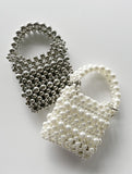 Pedin Metal Pearl Bead Pearl Tote Cross Bag