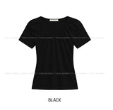 Jenne Shirred V-neck Slim Short Sleeve