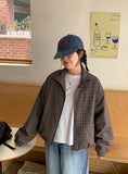 [BAONHAUS] Lincho check zip-up jumper