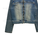 chade span biker denim jacket