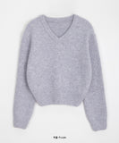 Polkin mix color V-neck wool knit