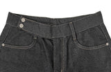 [MADE/Non-Fade] Front two-button stitch wide raw denim pants