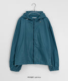 [unisex] Konite glossy string over hood wind jacket