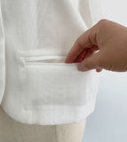 Koren V-neck Linen Short Sleeve Jacket