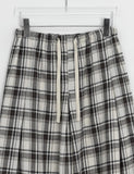 Celine Pintuck Cotton Check Banding Long Skirt