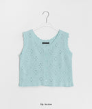 Enges Lace Summer Punching Knit Vest