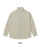 Palm Stripe Seersucker Over Shirt
