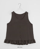 [BAONHAUS] Hironen Button Frill Layered Sleeveless