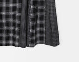 Kure check color matching long skirt