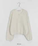 Oyui Color Round Basic Knit Cardigan