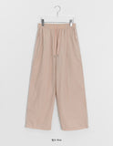 Rebom Lace Nylon Banding Wide Pants