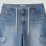 Pete Stopper Wide Denim Cargo Pants