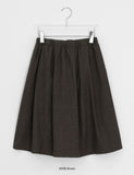 Hilton Peach Fuzz Pleated Banding Midi Skirt