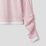 Mellie Two-Tone Layered Shirring Long Sleeve