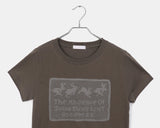 Puring Rabbit Lace Print Short Sleeve T-Shirt