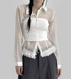 New New Frill See-Through Shirt