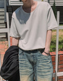 Philip U-neck knit short sleeve T-shirt