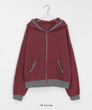 Perrin Stripe Color Matching Hood Zip-Up