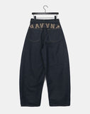 Nami Leopard Embroidery Patch Stitch Balloon Fit Denim Long Pants