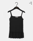 Kurin Frill Shirring Layered Slit Sleeveless One Piece