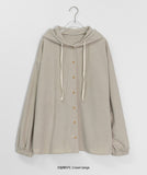 Nameko corduroy over hood shirt