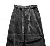 East Belted Wide Denim Pants