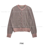 Muted color matching stripe cardigan