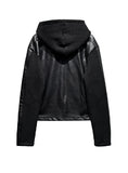 [LANARCH] Noble Leather Pocket Hooded Zip-Up