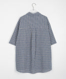 [unisex] Rimming Pocket Check Over Short Sleeve Shirt