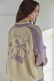 [2-WAY] Sweet Cherry Knit Zip-Up