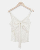 Mevni Dot Sleeveless Cardigan Set