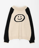 Taps Smile Two-Way Color Matching Knit Zip-Up Cardigan