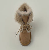 Suede Platform Sole Middle Walker Folding Sheepskin Boots