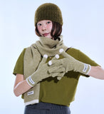 [SET] Short Color Matching Muffler & Gloves Set