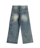 Lepin double knee damage denim pants