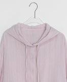 Binbuo Summer See-through Stripe Hood Shirt
