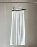 Ravet Pin Tuck Wide Slacks (Belt set)