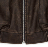 Empty washed leather jacket