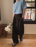 Marina two-tuck banding balloon slacks