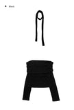 [Muffler set] Seleo Off-Shoulder Choker Knit Muffler Set