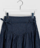 Belmi Ribbon String Denim Midi Skirt