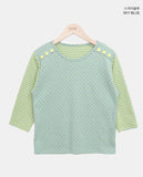 Repo Color Matching Button Three Quarter T-shirt