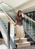 Mizel Pintuck Long Pleated Skirt